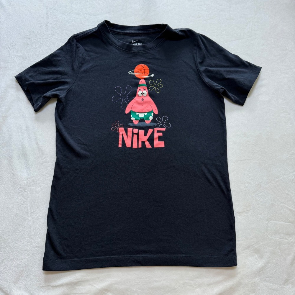 Nike SpongeBob Patrick Star Basketball Shirt Kids Large Black Kyrie Irving Tee